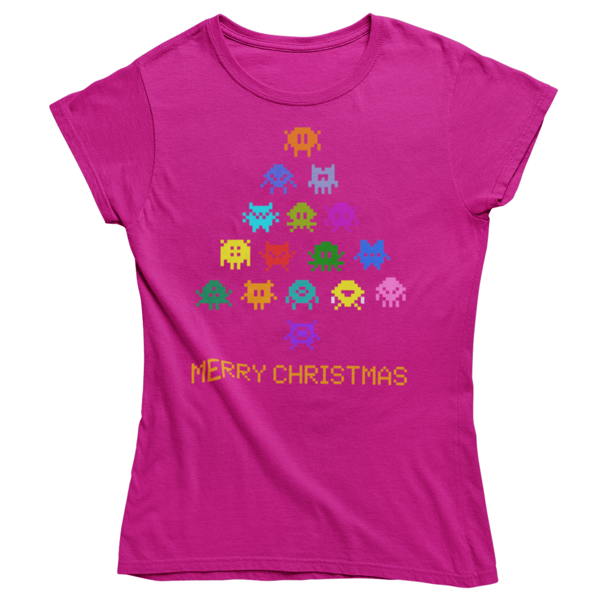 Invaders Christmas Tree Womens T-Shirt product image 10