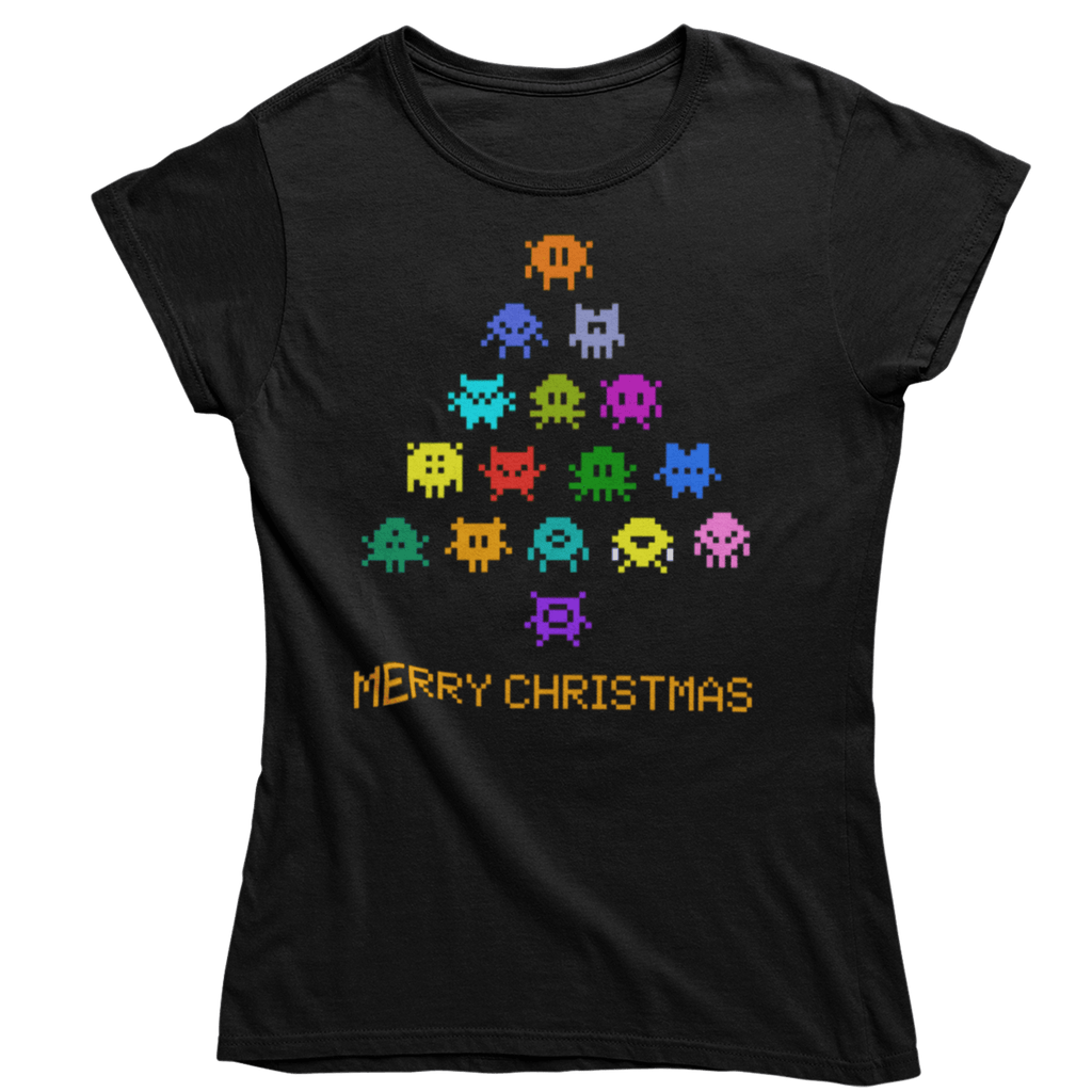 Invaders Christmas Tree Womens T-Shirt product image 14
