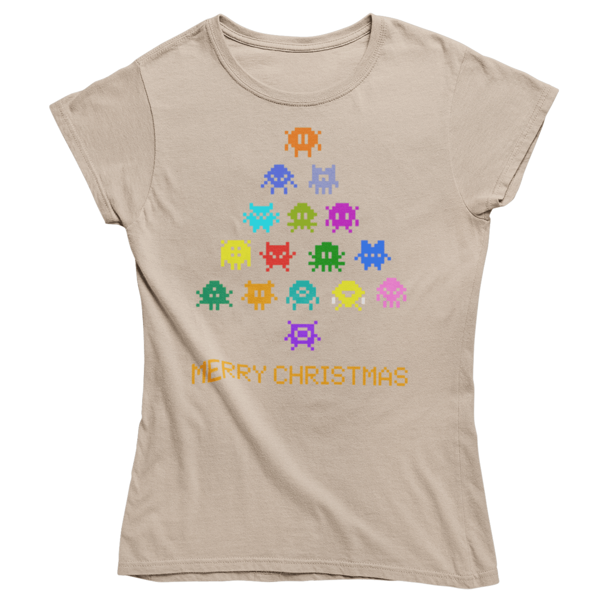 Invaders Christmas Tree Womens T-Shirt product image 12