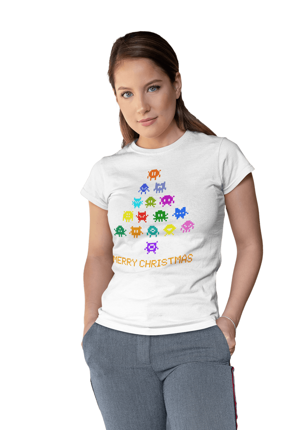 Invaders Christmas Tree Womens T-Shirt product image 6