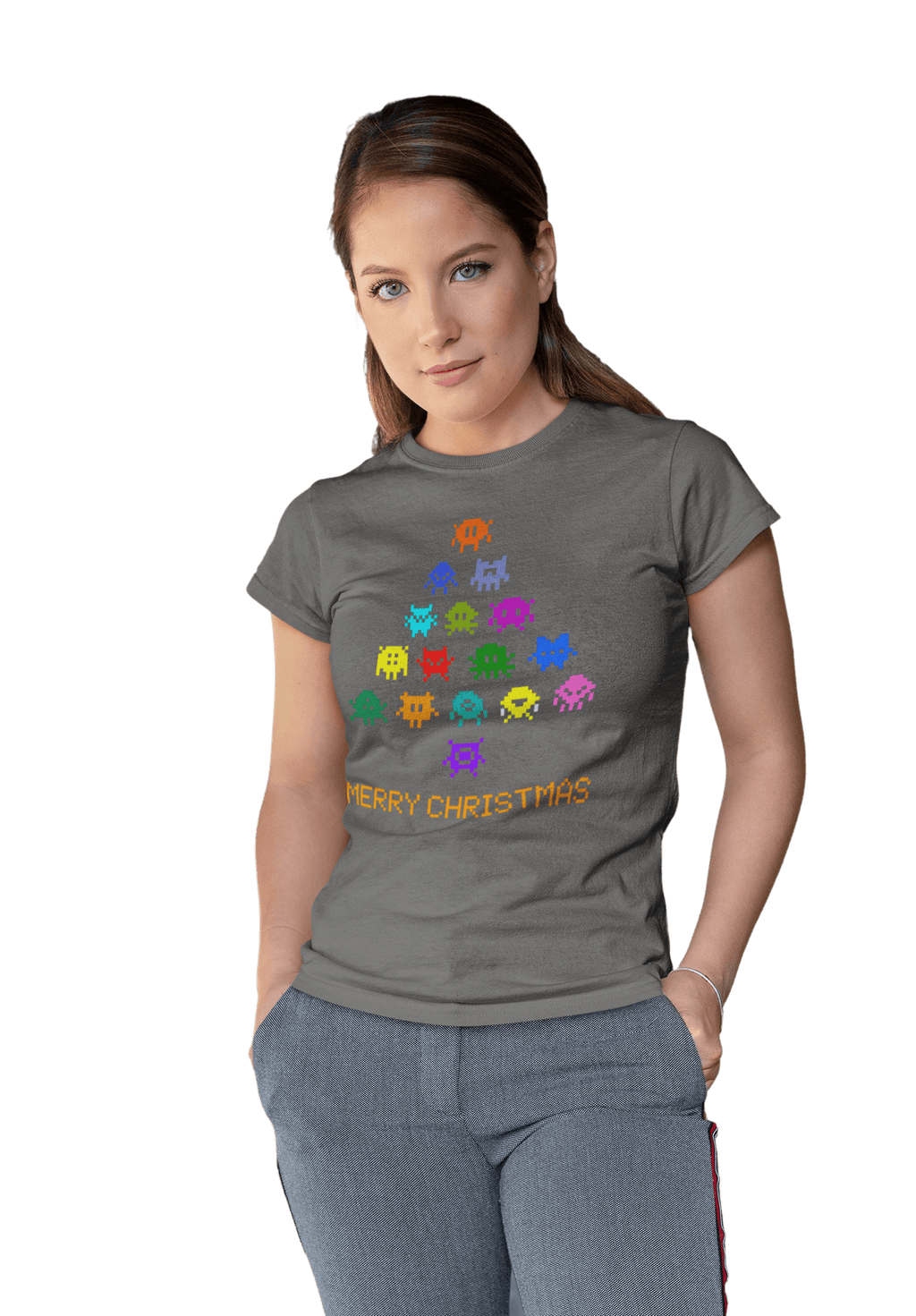 Invaders Christmas Tree Womens T-Shirt product image 2