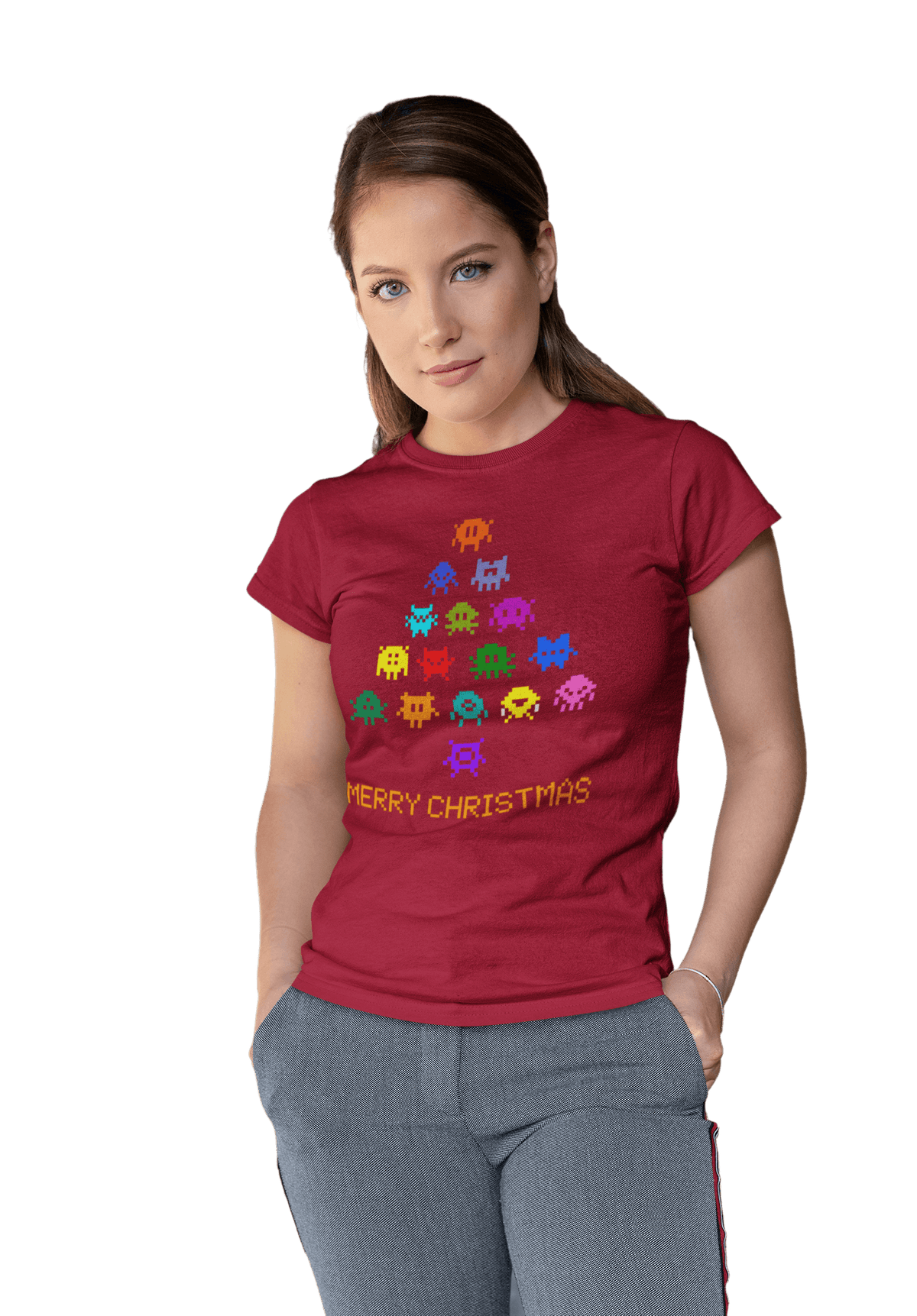 Invaders Christmas Tree Womens T-Shirt product image 1