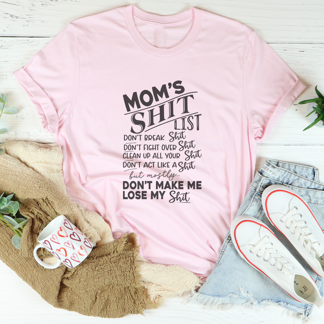 "Mom's Shit List" Relatable Parenting Humor Graphic Tee product image 4
