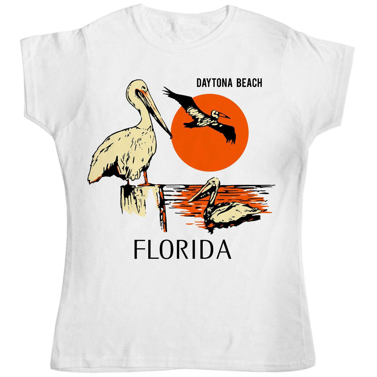Retro Daytona Beach Womens Fitted T-Shirt product image 1