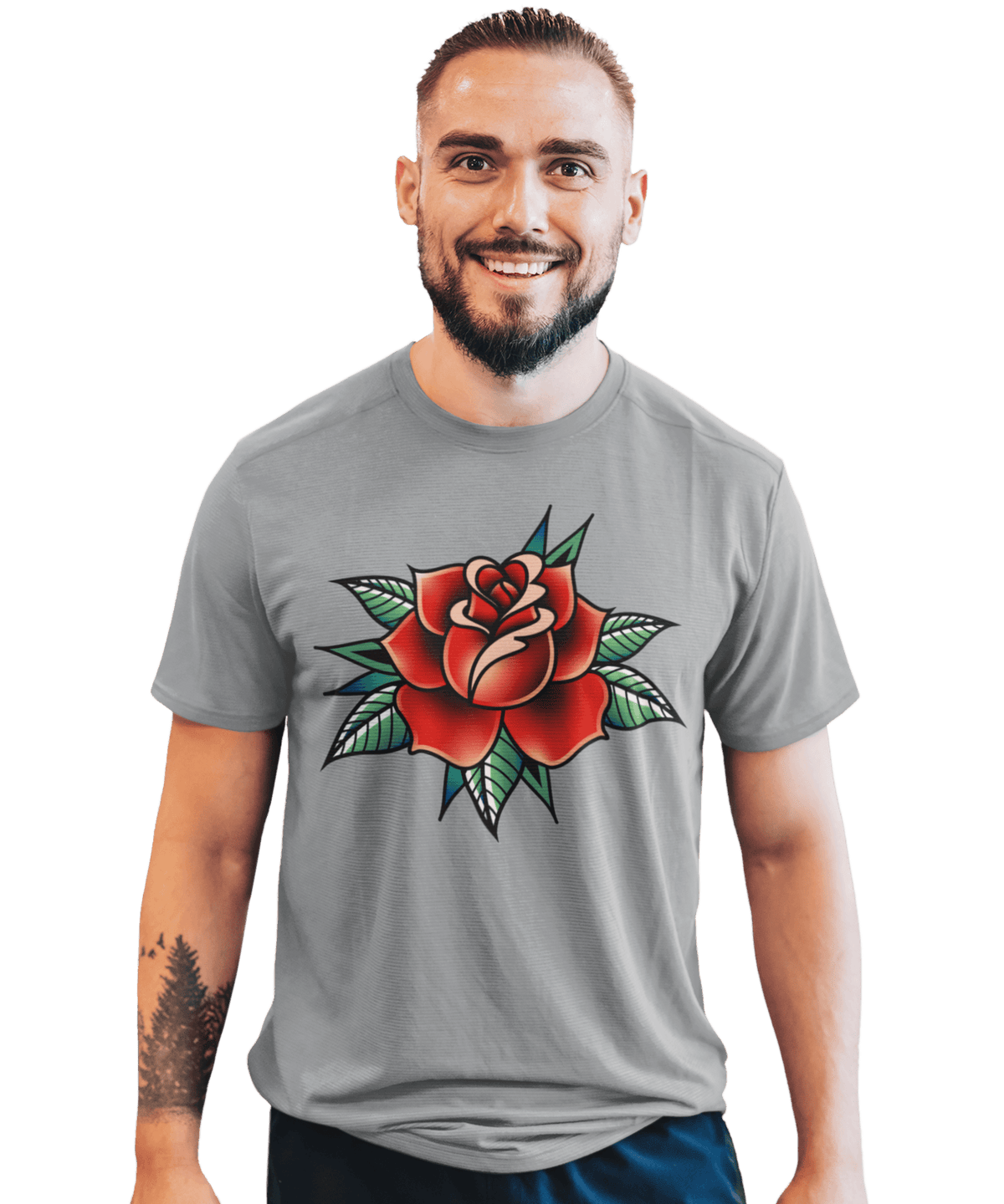 Rose Tattoo Design Adult T-Shirt product image 1
