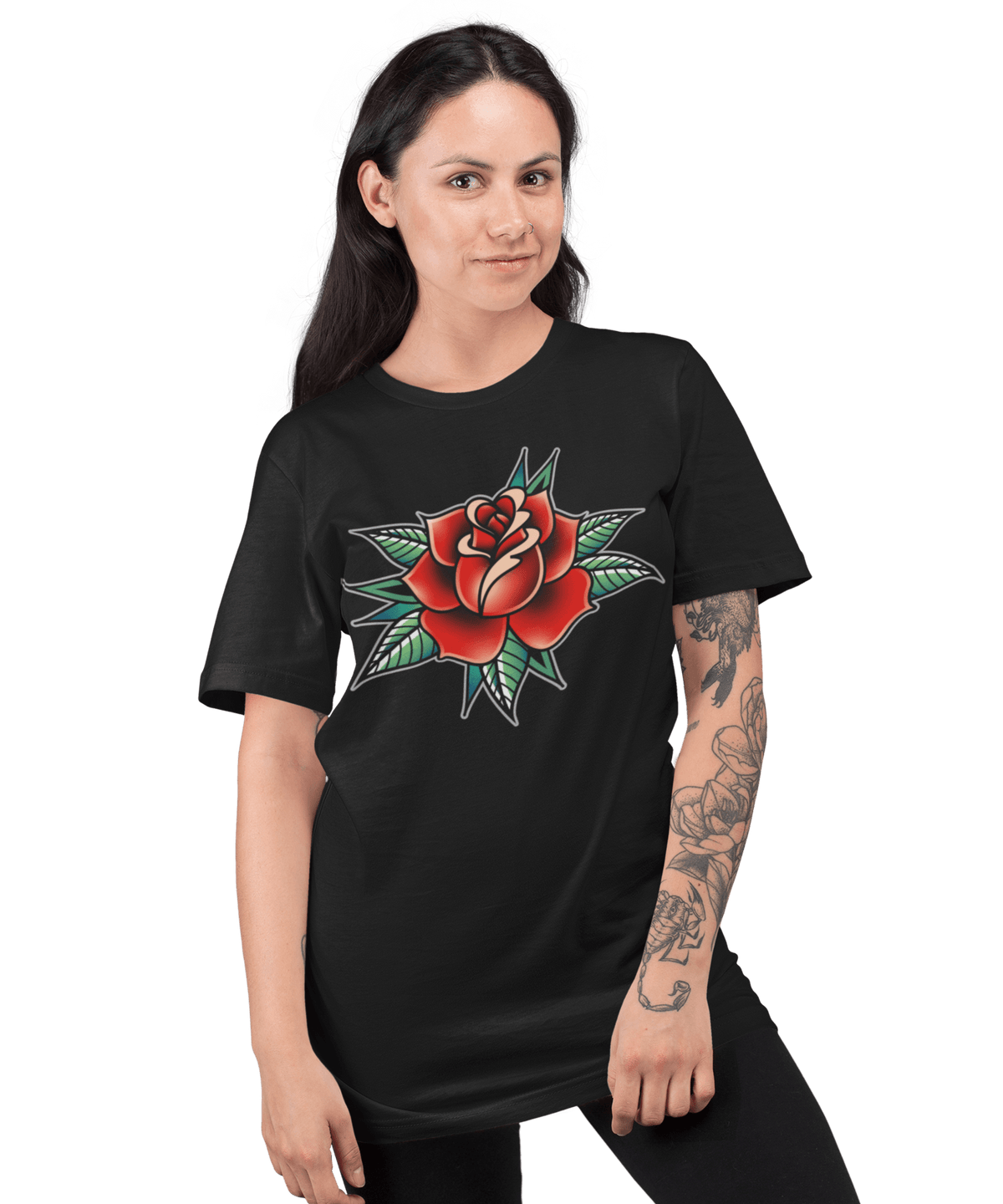 Rose Tattoo Design Adult T-Shirt product image 2