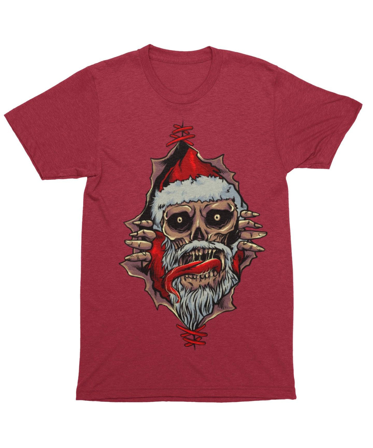 Santa Skull Peek-A-Boo Unisex Christmas T-Shirt product image 1