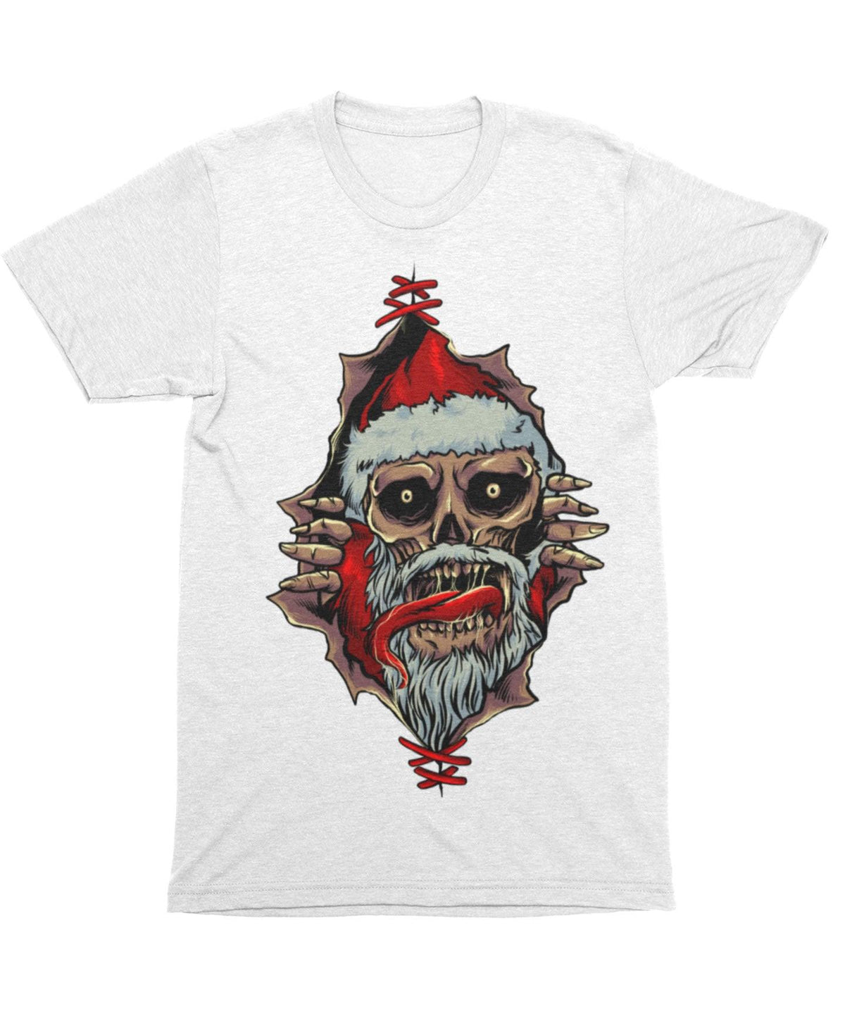 Santa Skull Peek-A-Boo Unisex Christmas T-Shirt product image 2