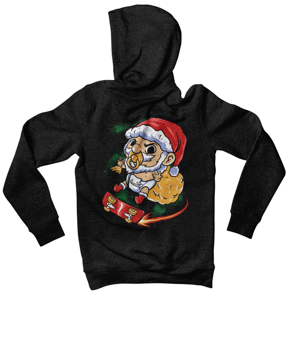 Skateboarding Baby Santa Back Printed Christmas Hoodie product image 4