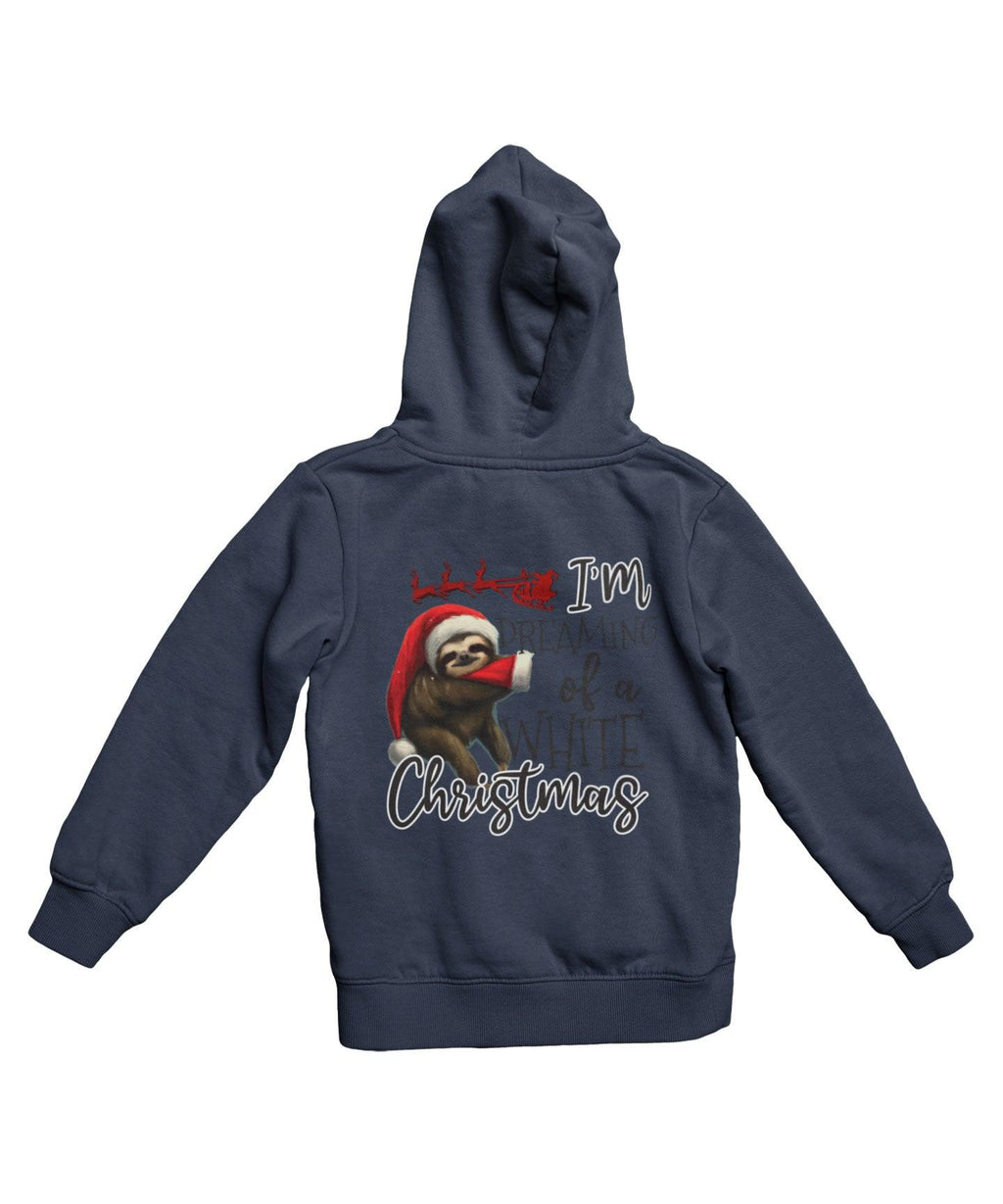 Sloth Dreaming Of A White Christmas Back Printed Hoodie product image 4