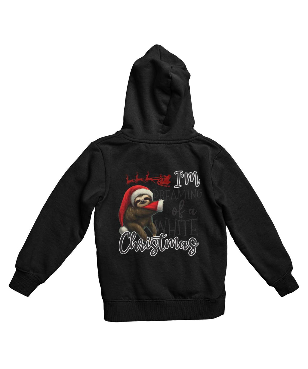 Sloth Dreaming Of A White Christmas Back Printed Hoodie product image 2
