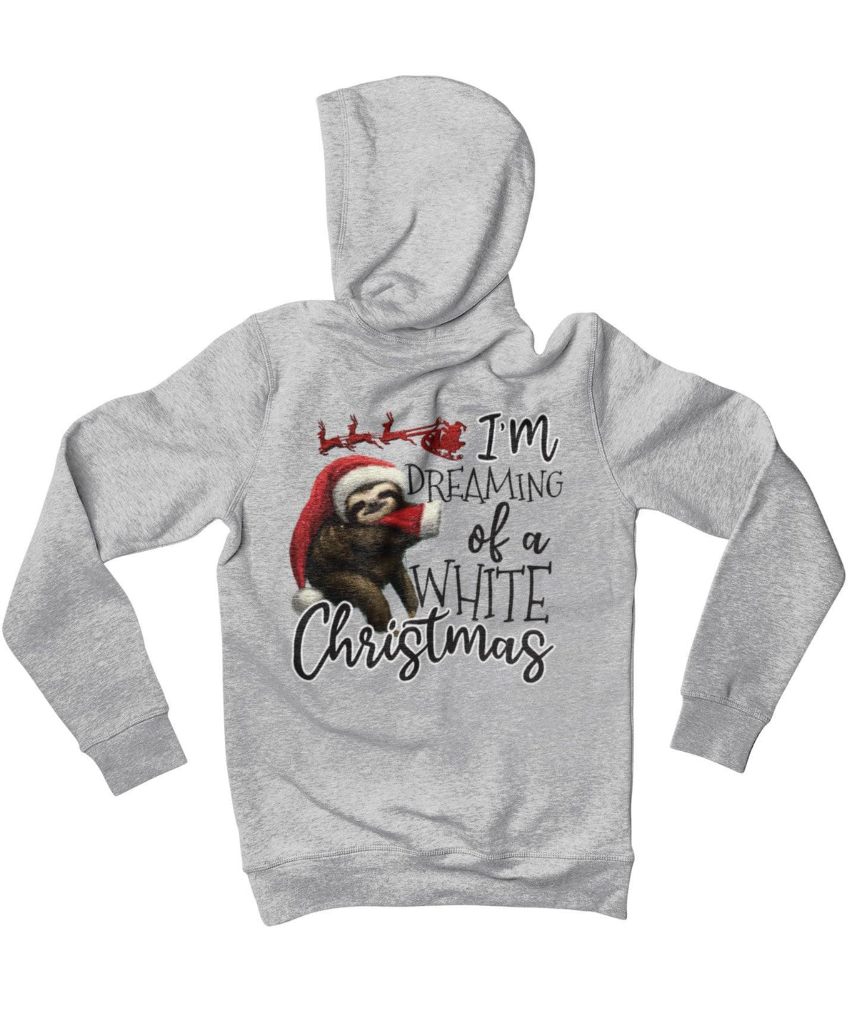 Sloth Dreaming Of A White Christmas Back Printed Hoodie product image 1