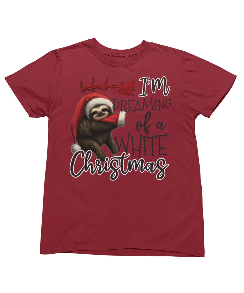 Sloth Dreaming Of A White Christmas T-Shirt product image 4