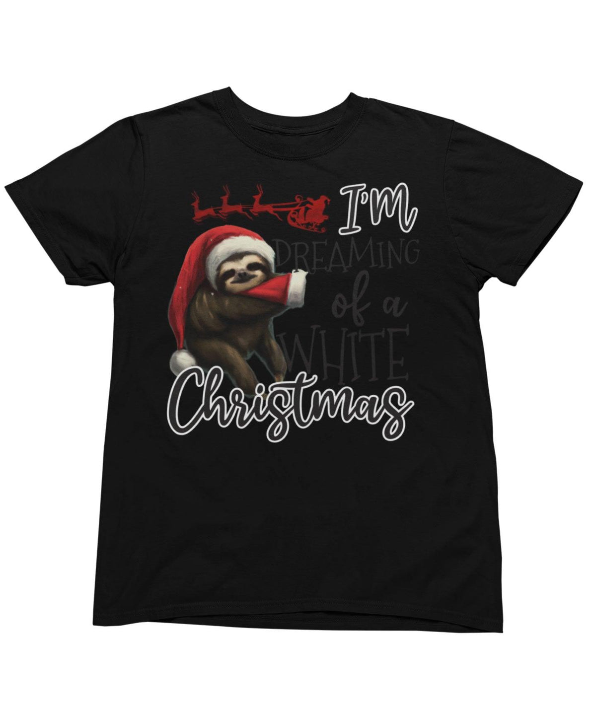 Sloth Dreaming Of A White Christmas T-Shirt product image 2
