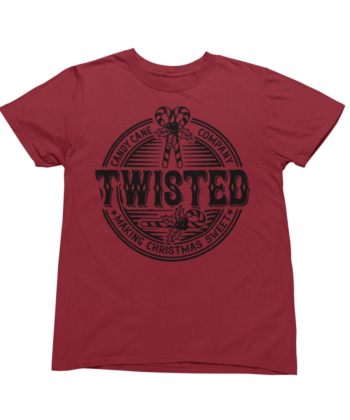 Twisted Candy Cane Mono Christmas T-Shirt product image 3