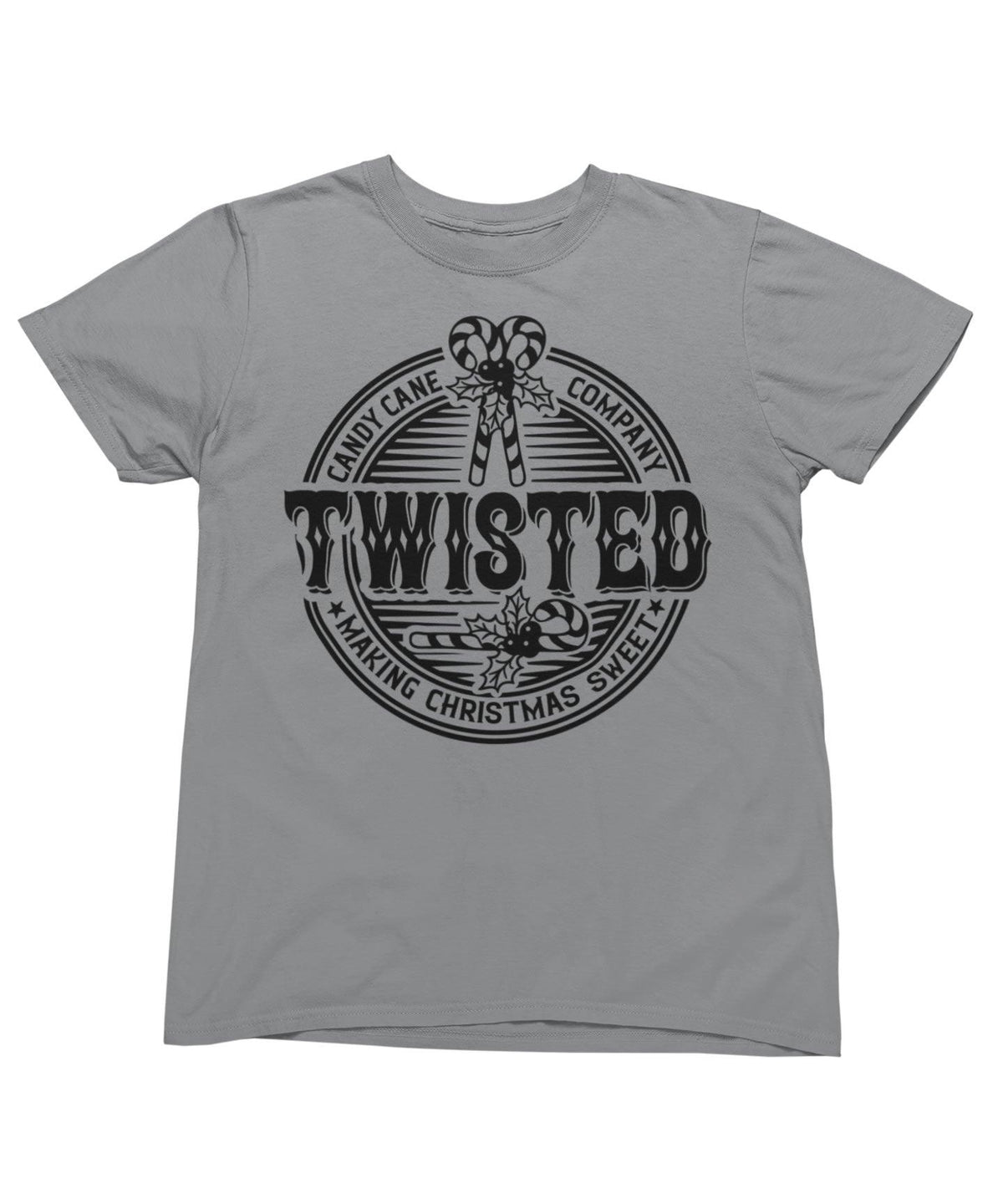 Twisted Candy Cane Mono Christmas T-Shirt product image 2