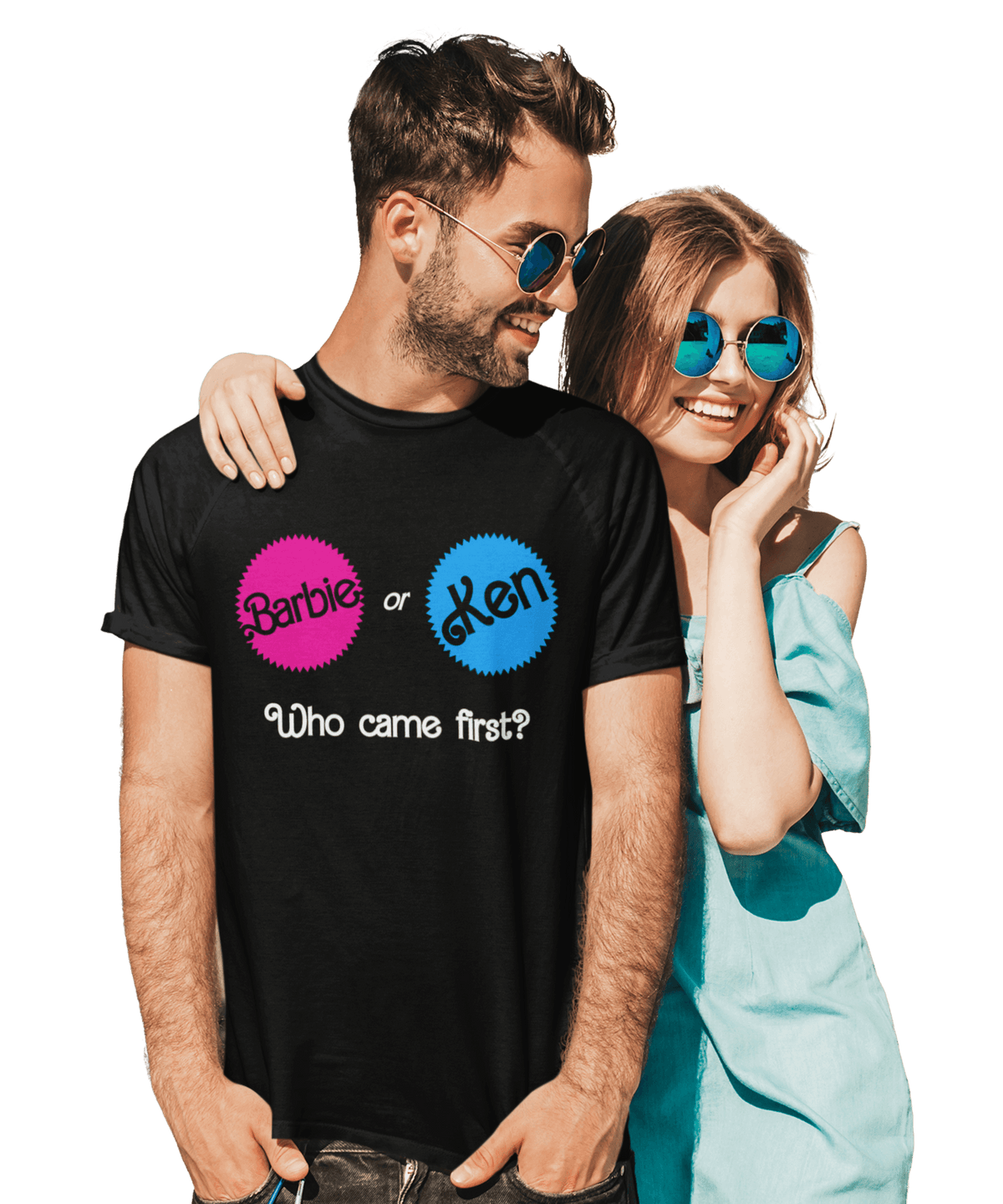 Who Came First Barbie Or Ken Adult Unisex Black or White product image 1