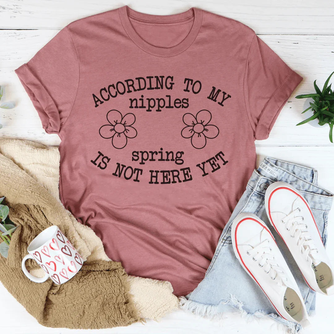 According To My Nipples Spring Is Not Here Yet Tee product image 2