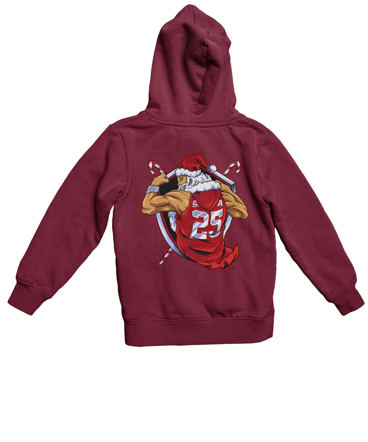 Athletic Old Man Santa Back Printed Christmas Hoodie product image 1