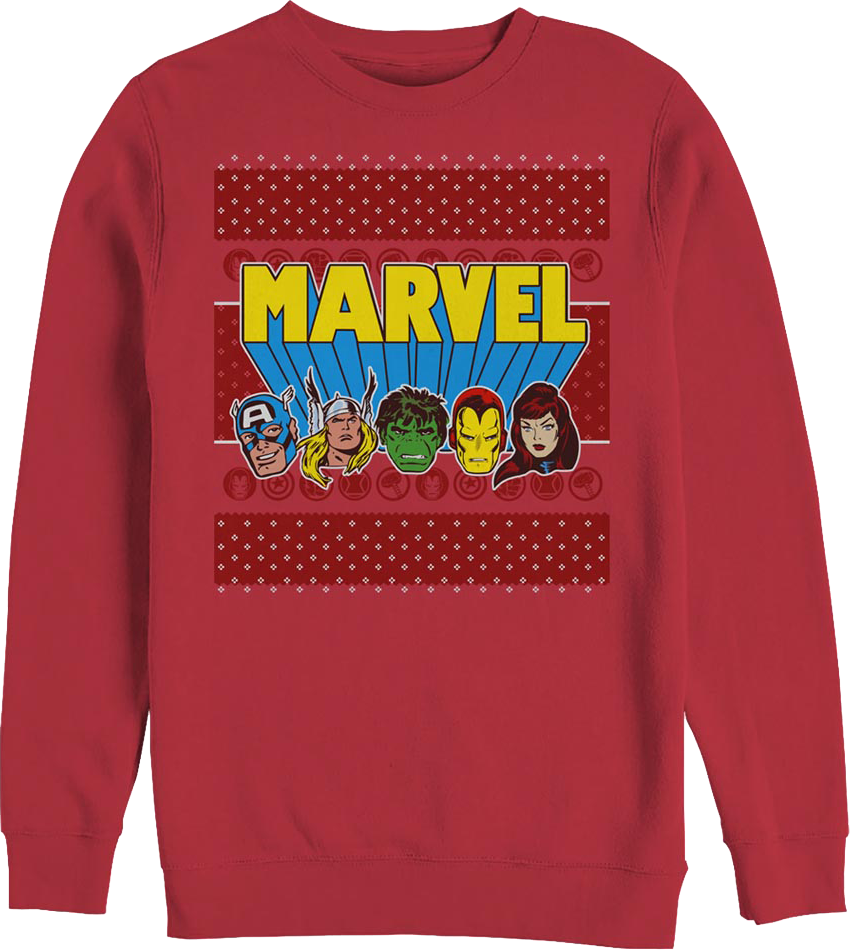 Avengers Faux Ugly Christmas Sweater Marvel Comics product image 1