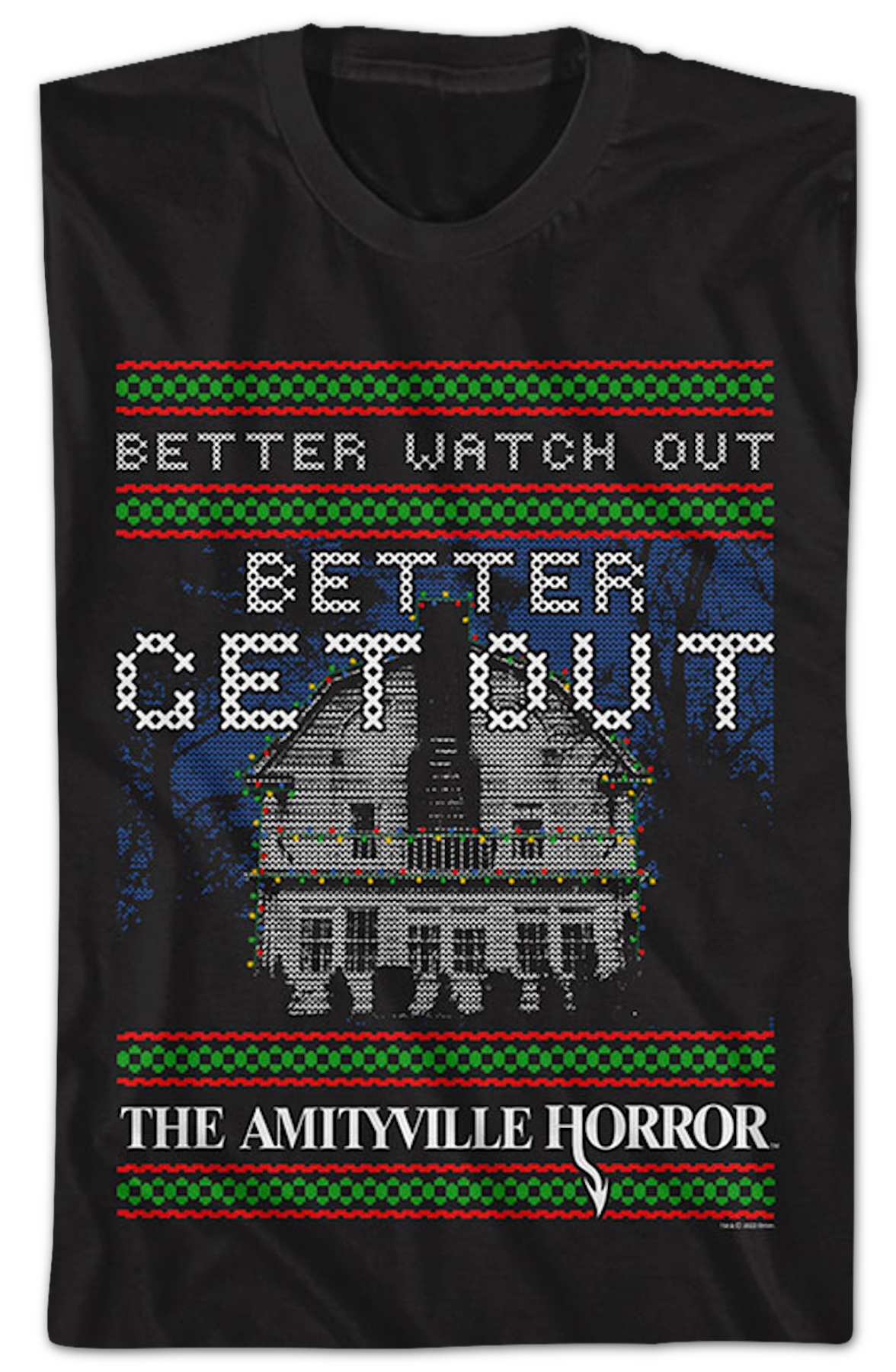 Better Watch Out Faux Ugly Christmas Sweater Amityville product image 2