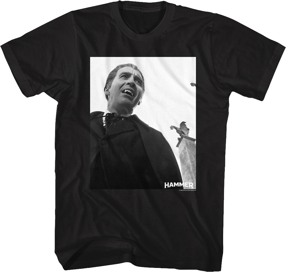Black And White Dracula Photo Hammer Films T-Shirt product image 1