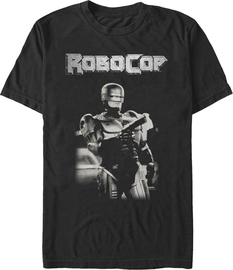 Black And White Robocop T-Shirt product image 1