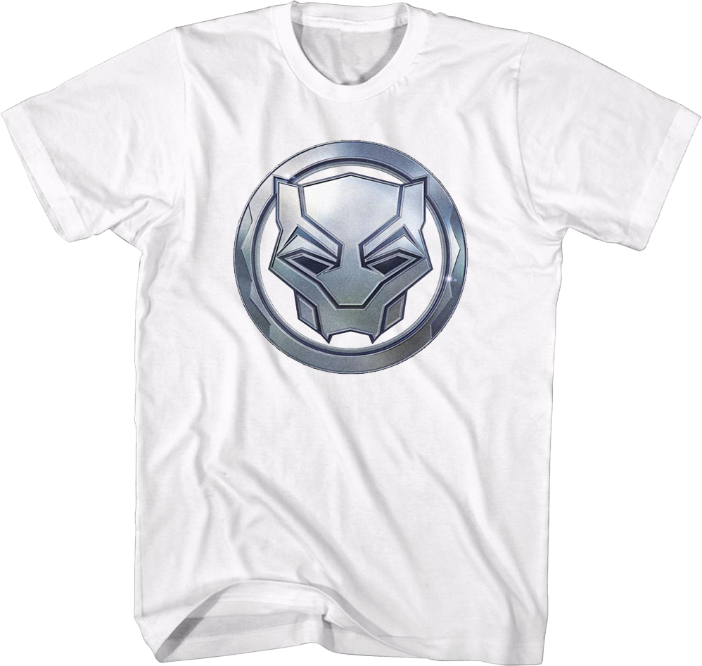 Black Panther Faux Chrome Logo Marvel Comics T-Shirt product image 1