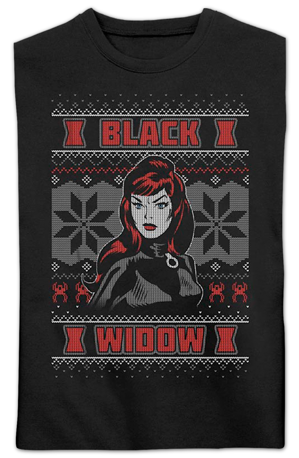 Black Widow Faux Ugly Christmas Sweater Marvel Comics product image 2