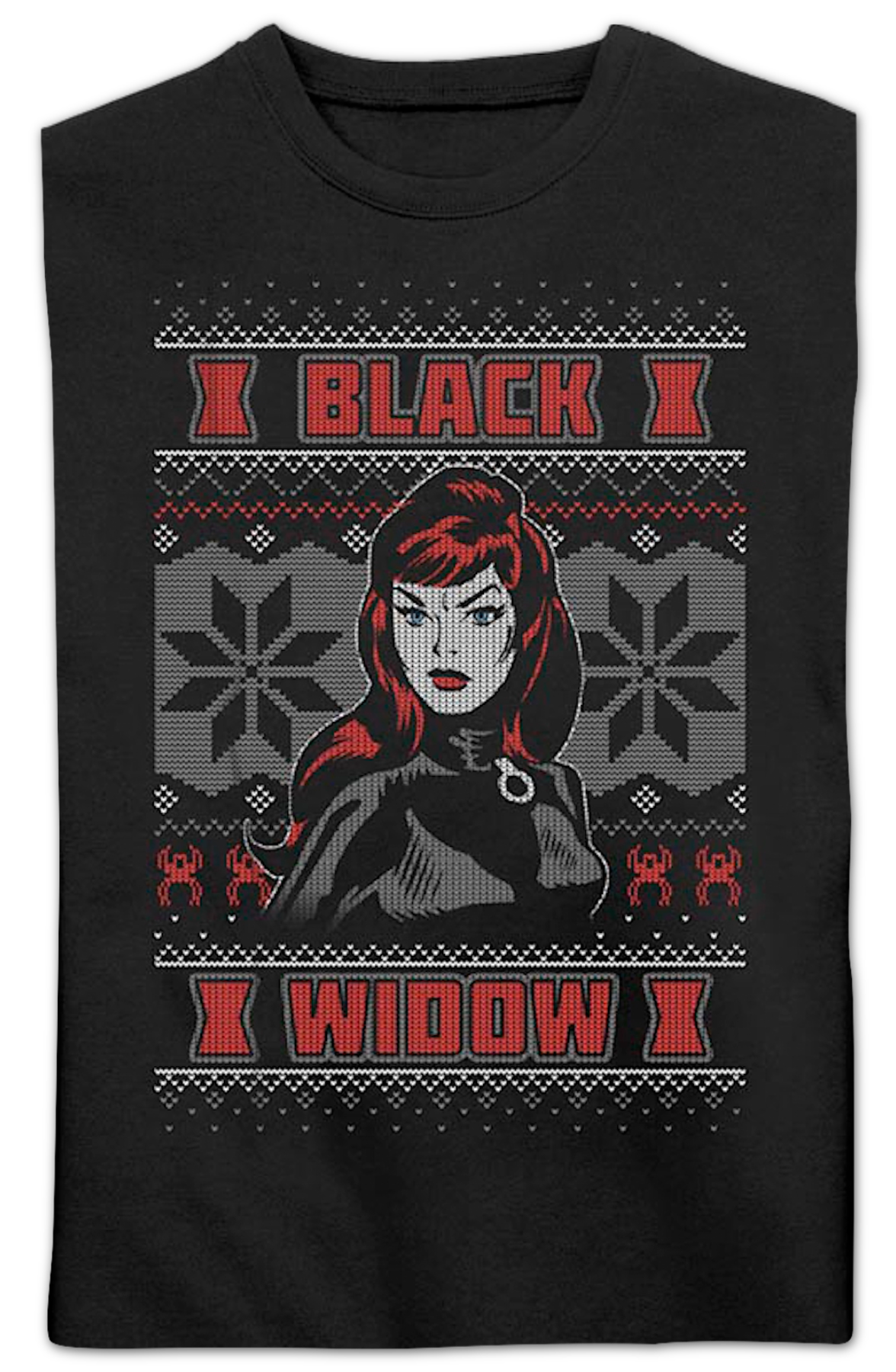 Black Widow Faux Ugly Christmas Sweater Marvel Comics product image 2