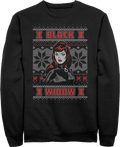 Black Widow Faux Ugly Christmas Sweater Marvel Comics product image 1