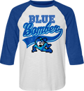Blue Bomber Sports Logo Mega Man Raglan Baseball Shirt product image 1