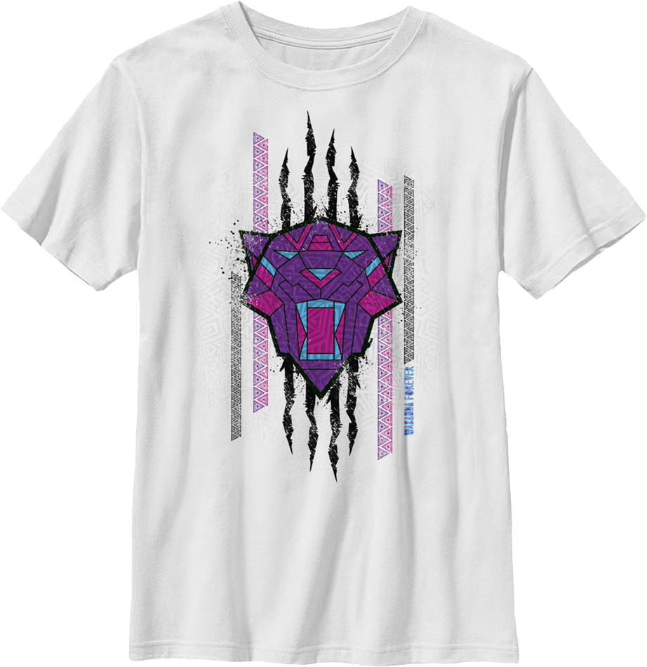Boys Youth Clawed Sketch Black Panther Wakanda Forever Shirt product image 1