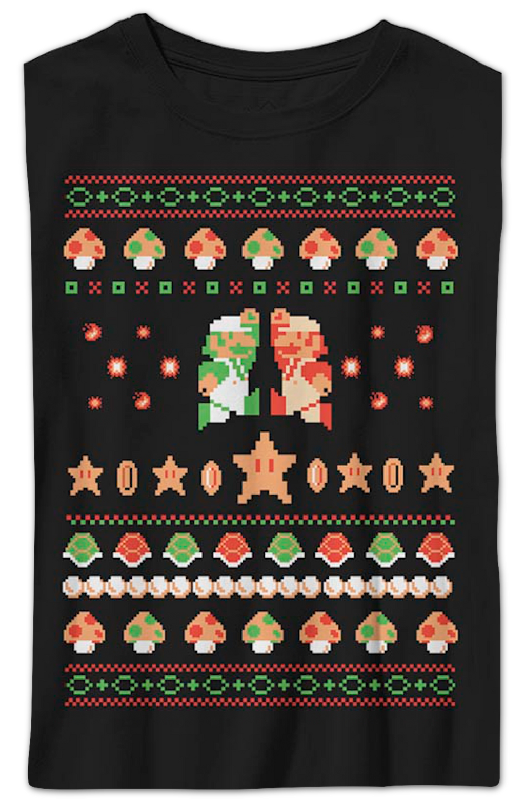 Boys Youth Luigi And Mario Faux Ugly Christmas Sweater product image 2
