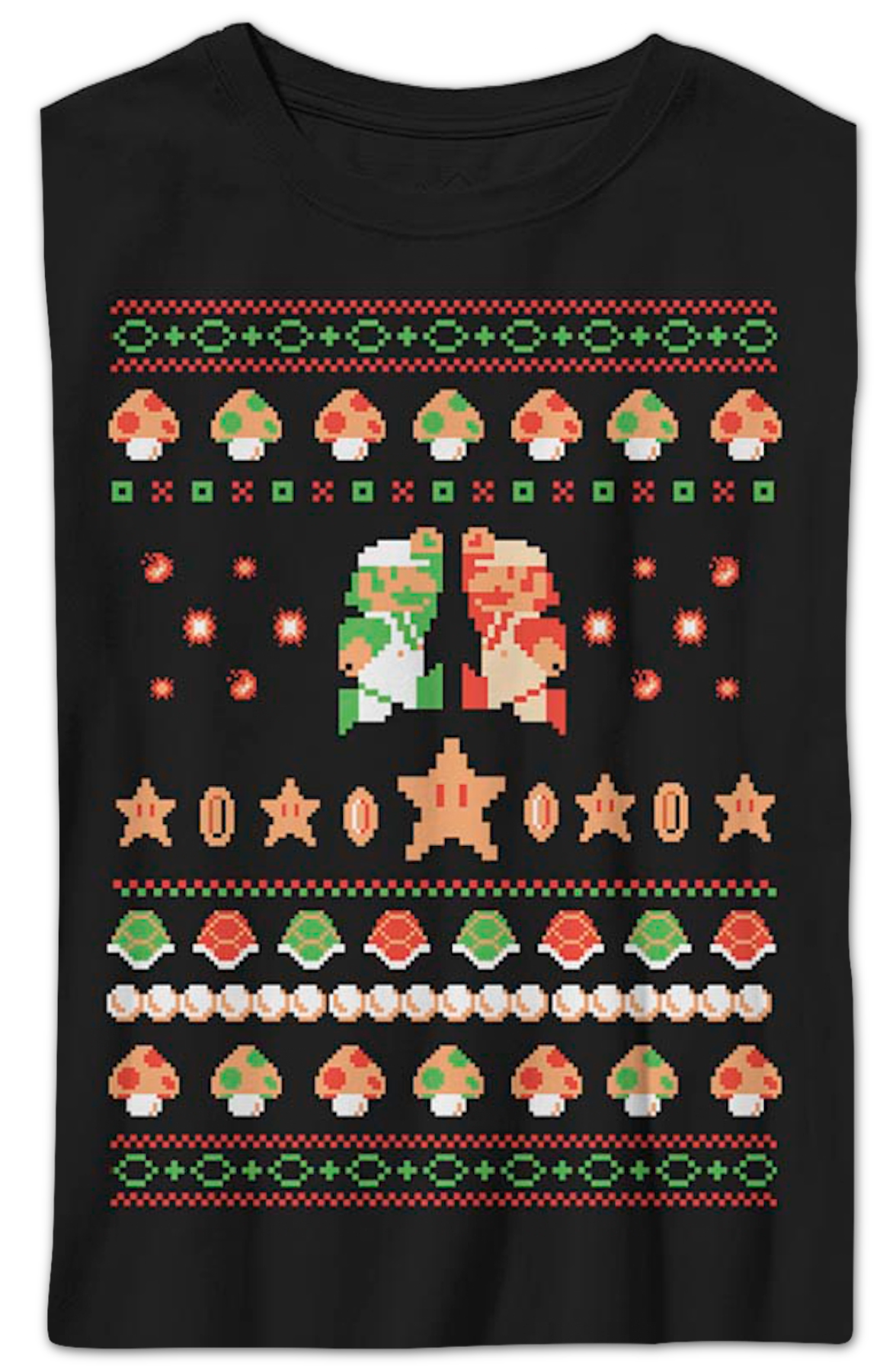 Boys Youth Luigi And Mario Faux Ugly Christmas Sweater product image 2