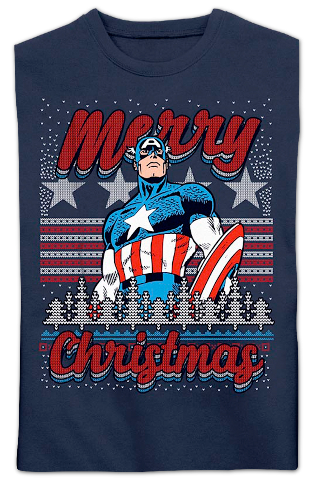 Captain America Merry Christmas Faux Ugly Sweater Marvel product image 2