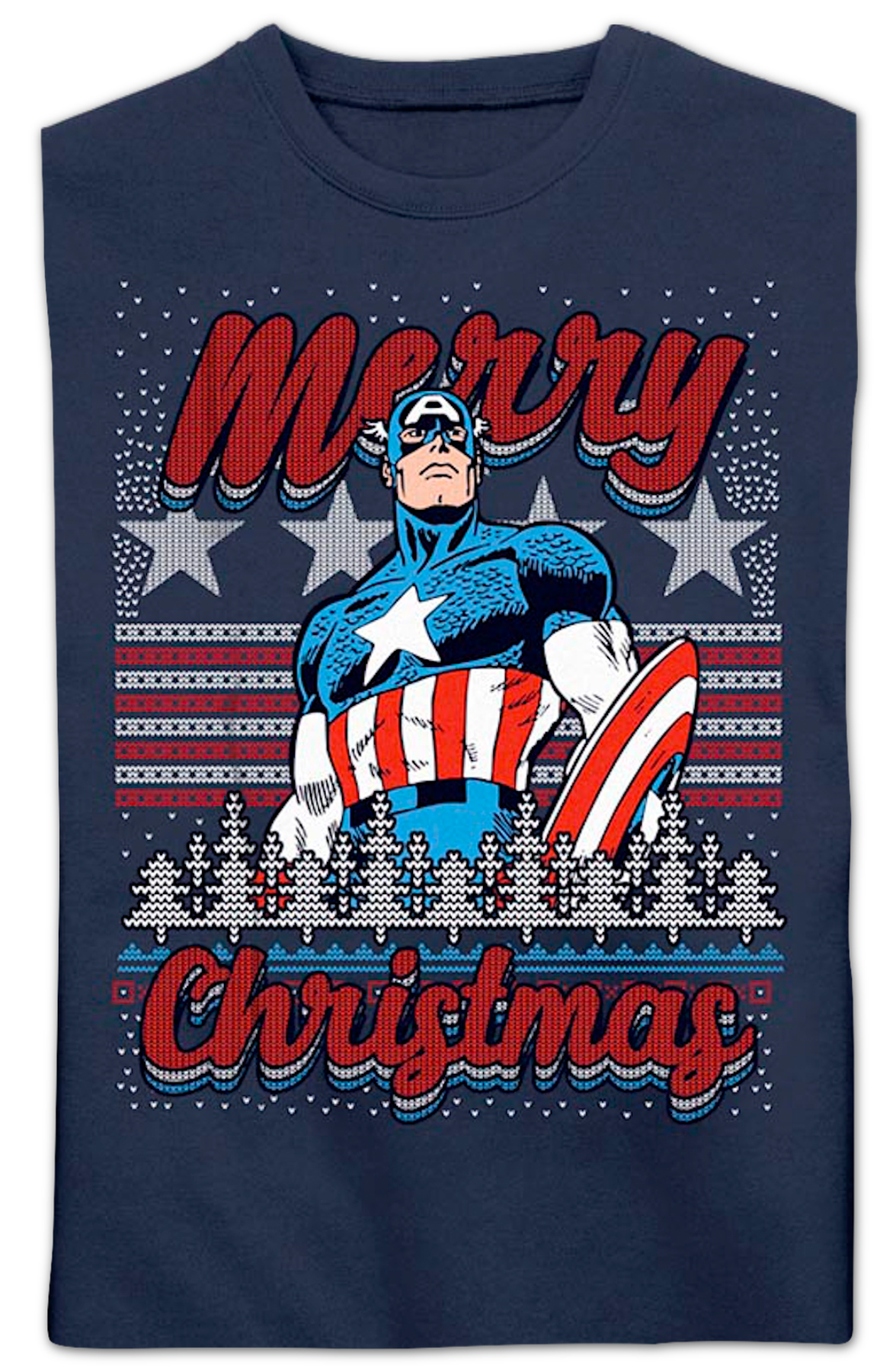 Captain America Merry Christmas Faux Ugly Sweater Marvel product image 2