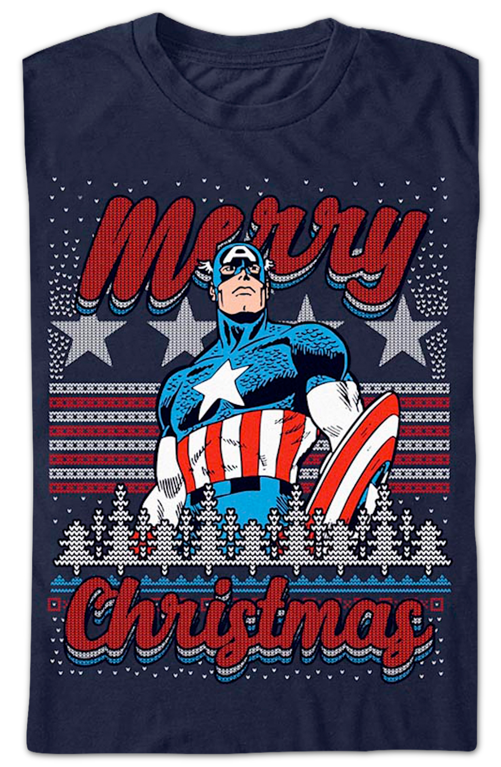 Captain America Merry Christmas Faux Ugly Sweater Marvel product image 2