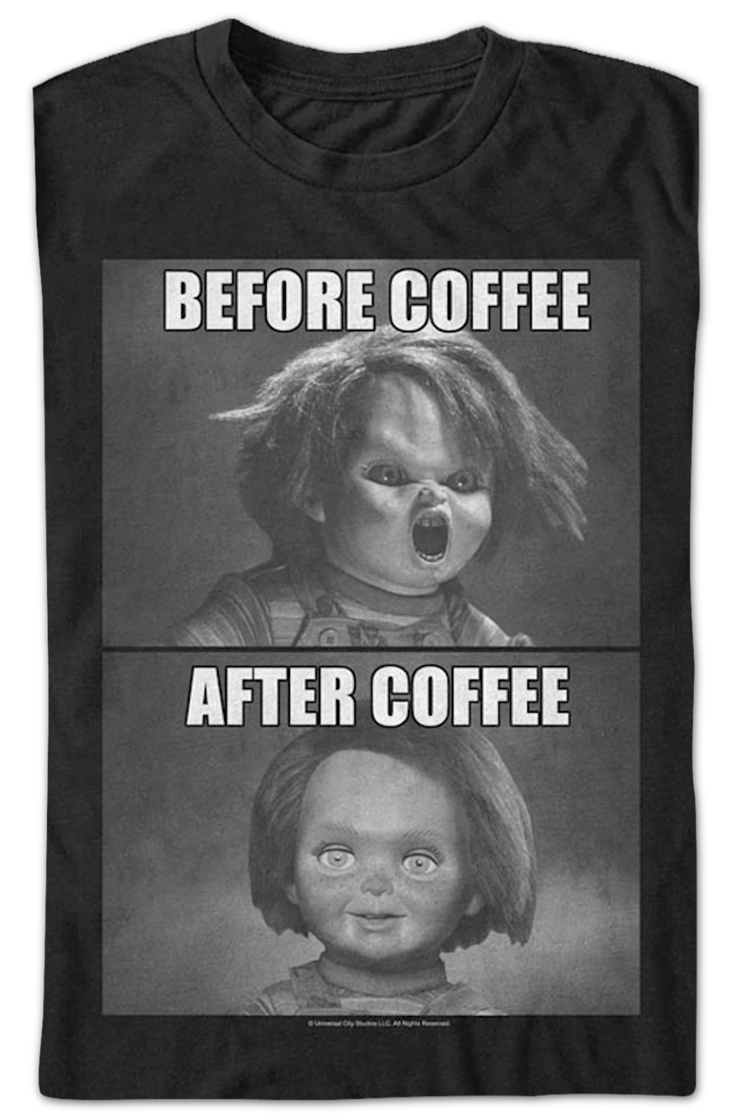 Chucky Before And After Coffee Child's Play T-Shirt product image 2