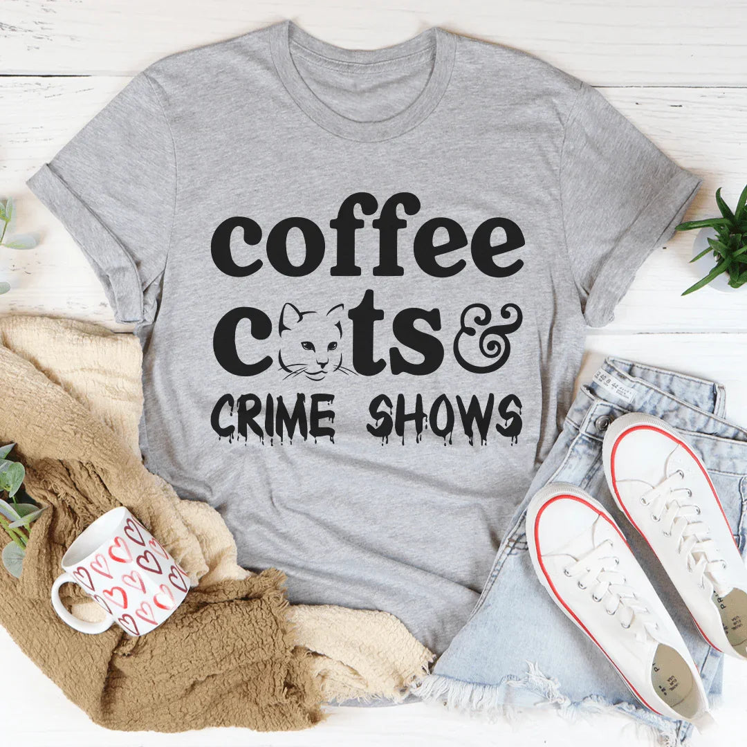Coffee Cats & Crime Shows Tee product image 3