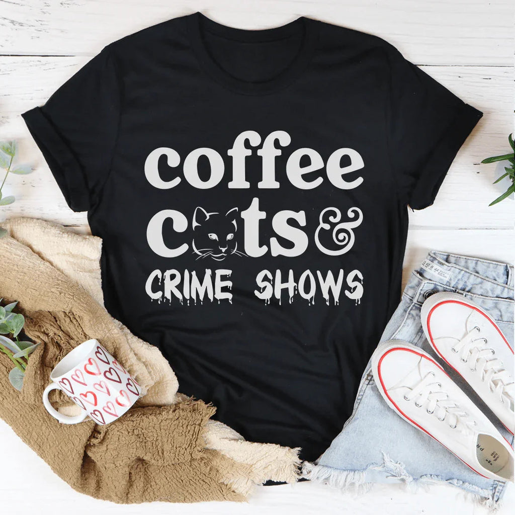 Coffee Cats & Crime Shows Tee product image 2
