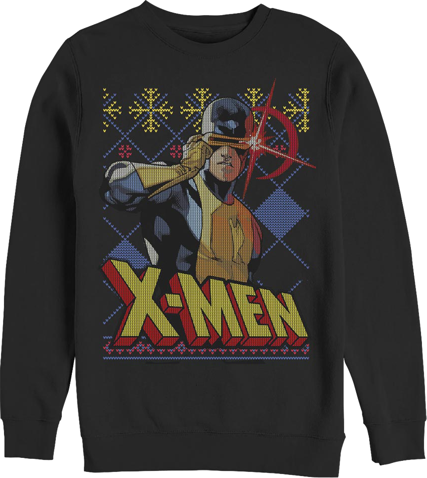 Cyclops Faux Ugly X-Men Christmas Sweater Marvel Comics product image 1