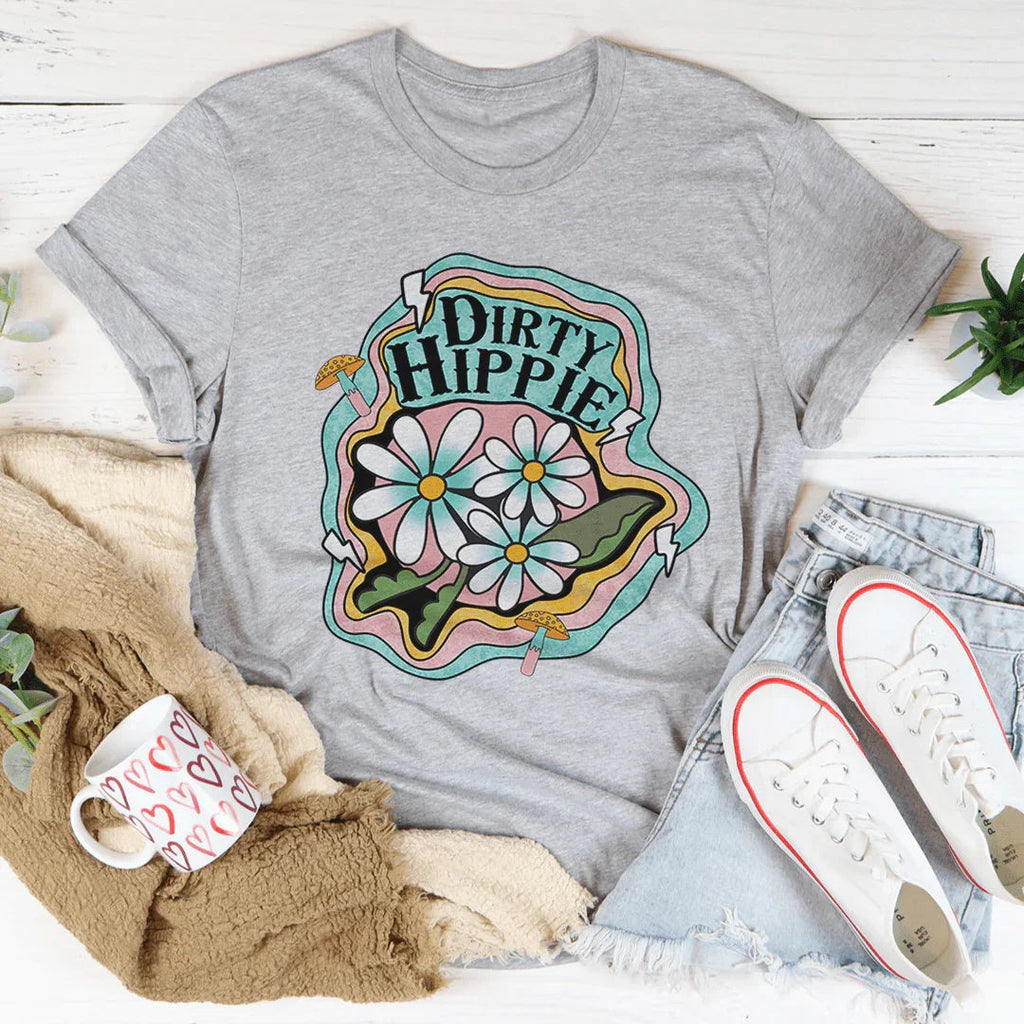 Boho Retro Vibe Shirt – "Dirty Hippie" Vintage Graphic Tee product image 4