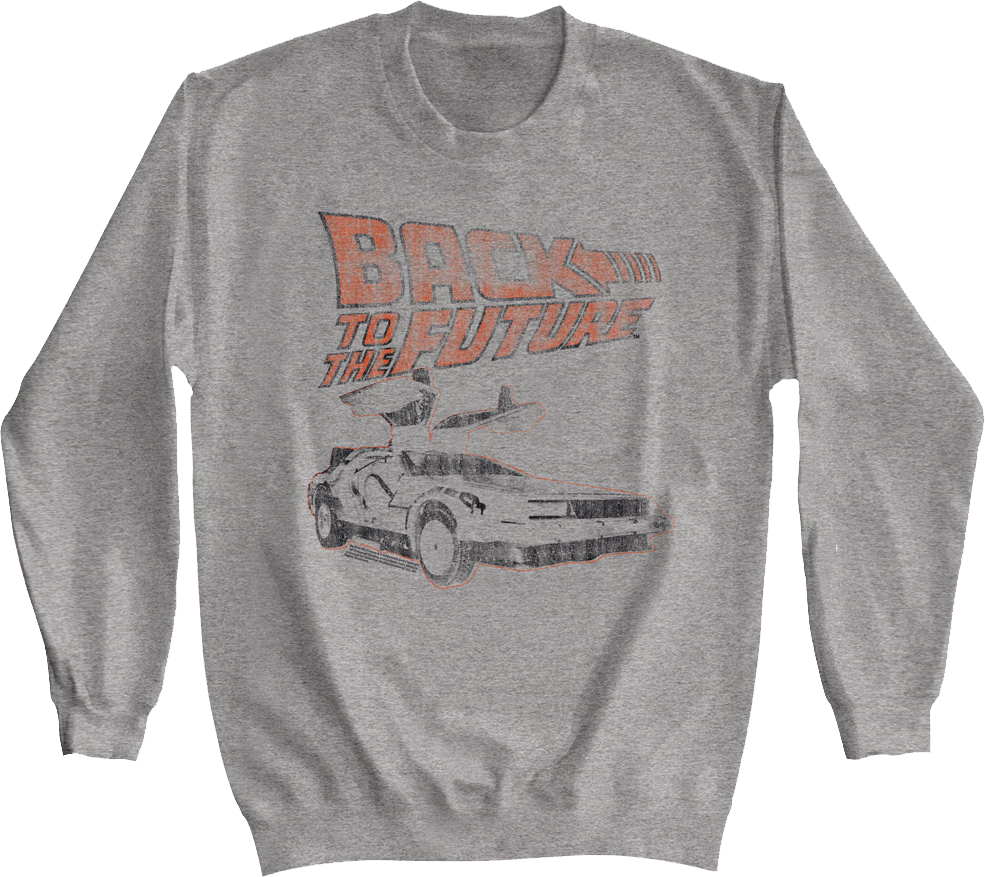 Distressed Logo And DeLorean Back To The Future Sweatshirt product image 1