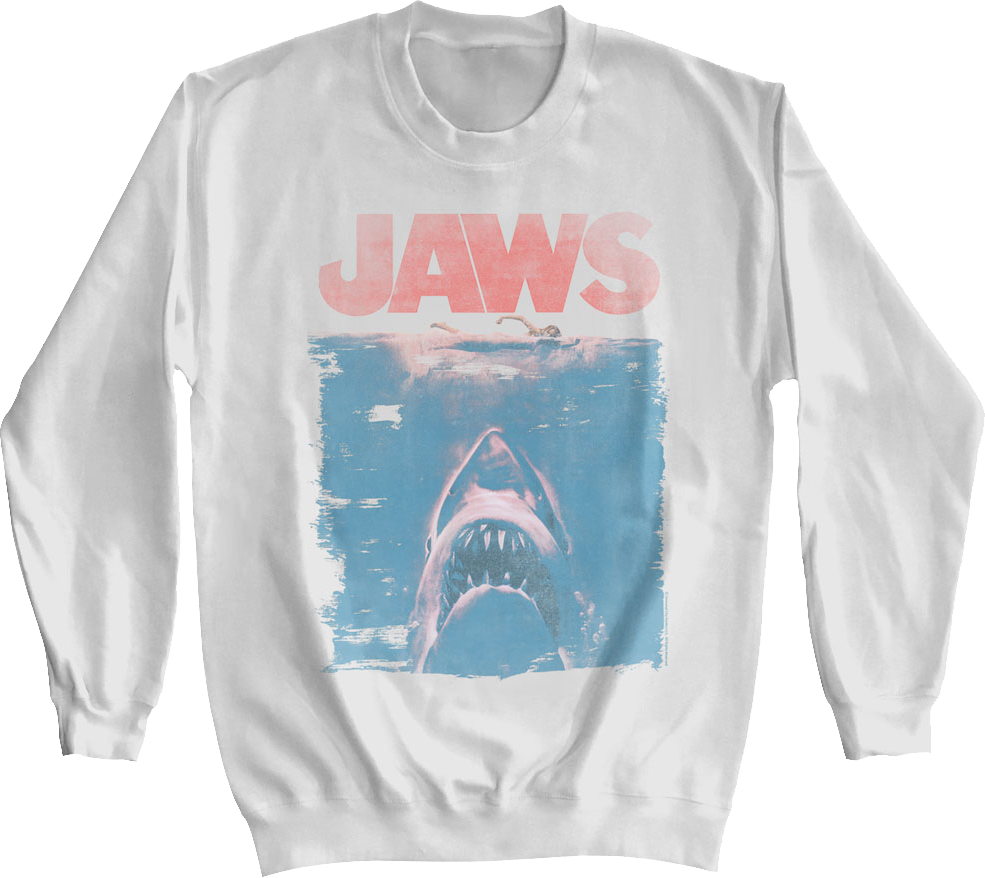 Distressed Movie Poster Jaws Sweatshirt
