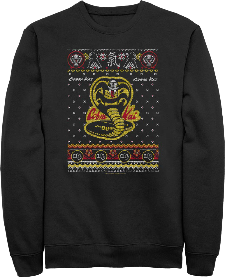 Dojo Logo Faux Ugly Christmas Sweater Cobra Kai Sweatshirt product image 2