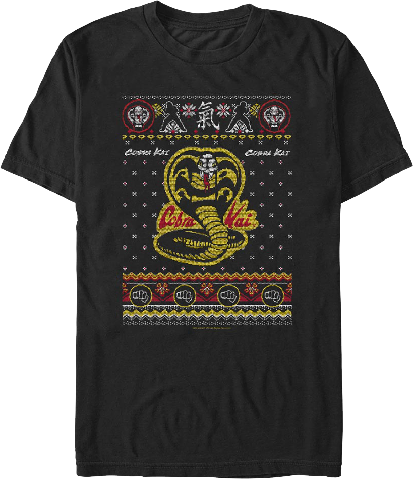 Dojo Logo Faux Ugly Christmas Sweater Cobra Kai T-Shirt product image 2