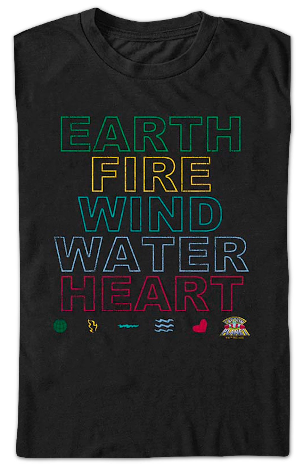 Earth Fire Wind Water Heart Captain Planet T-Shirt product image 2