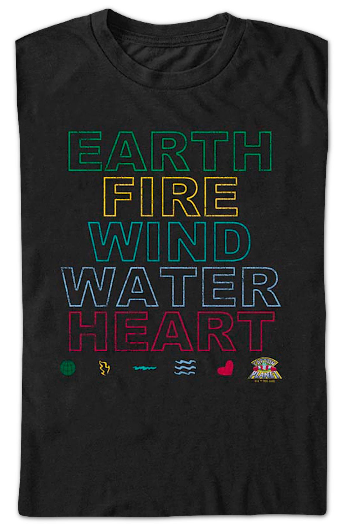 Earth Fire Wind Water Heart Captain Planet T-Shirt product image 2