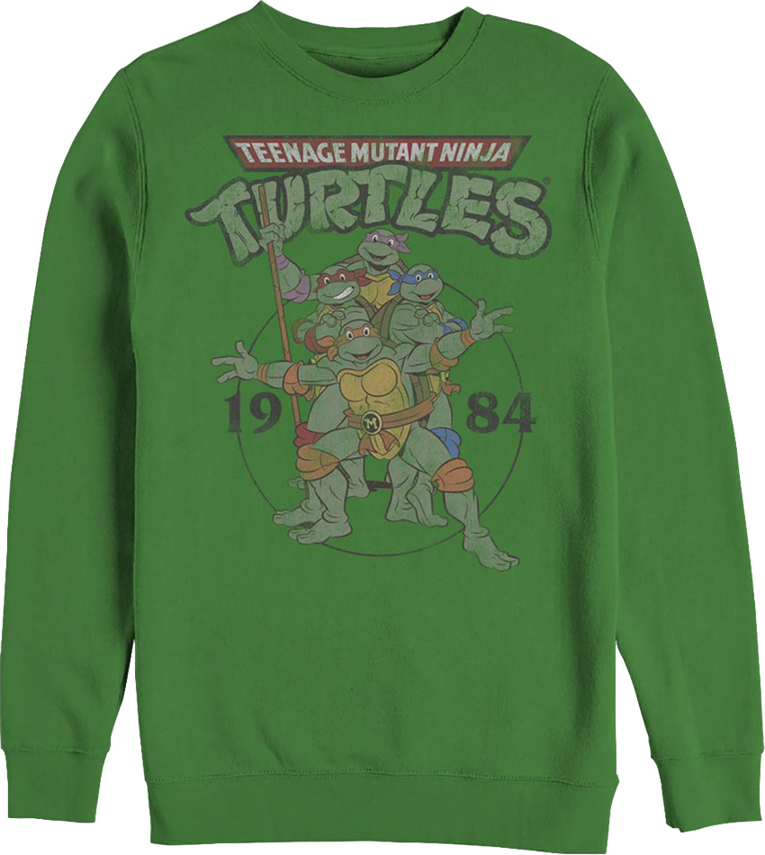 Green 1984 Teenage Mutant Ninja Turtles Sweatshirt product image 1